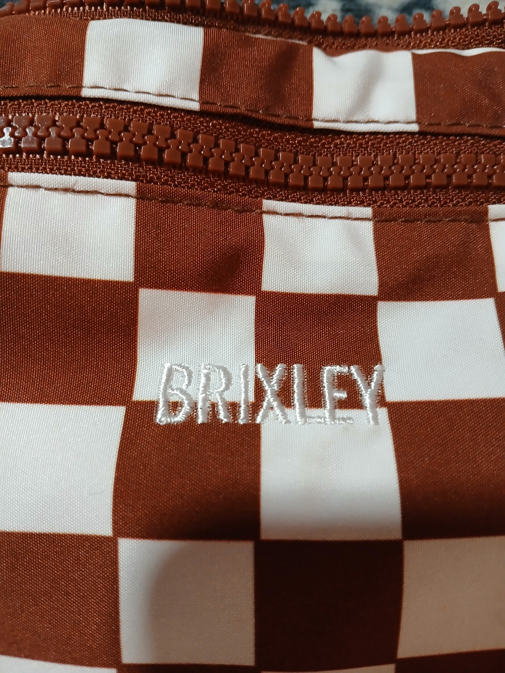 Brandy Melville Brixley Brown and White Check Crossbody Bag